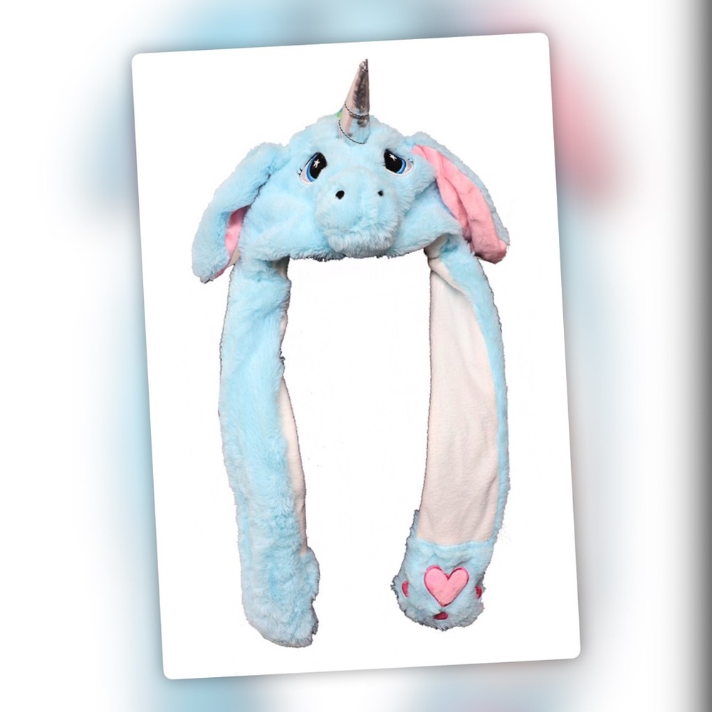 Unicorn Hat Fits adults/kids Squeeze Paw Lift Ears - Picture 4 of 11